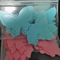 50 pièces/boîte Papillons comestibles multicolores en papier gaufré de 0,65 mm pour décorations de gâteaux, cupcakes, remises de diplômes et Halloween