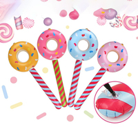 Jouets gonflables en PVC épais pour enfants de la marque Skywin, en forme de beignet et de sucette, 33 pouces, thème bonbons, accessoires de fête d'anniversaire pour piscine, pliables, faciles à ranger