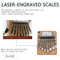 Mini 8 Key Kalimba Thumb Piano Gifts for Beginners Music Lovers Players Cute Instrument Pendant Keychain Accessories