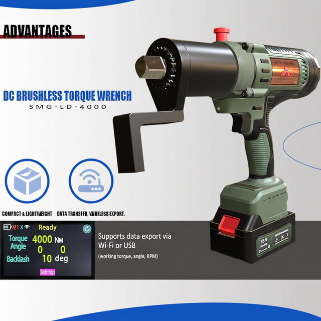 4000Nm 2950 Ft-lbs Electric Torque Wrench 18V Brushless Digital Cordless Nutrunner with 2 Year Warranty Manufacturer Price