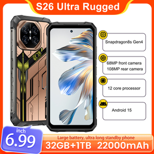 <span class=keywords><strong>Téléphone</strong></span> portable <span class=keywords><strong>tout</strong></span>-<span class=keywords><strong>terrain</strong></span> S26 Ultra débloqué 5G robuste 32 Go + 1 To, batterie 22000 mAh, objectif 68 MP + 108 MP, Android 15, écran 6,99 pouces - Product Image 6
