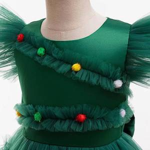 Robe Tutu de Noël pour Filles, Design Populaire, Vert, Élégante, Robe de Bal Arbre de Noël, Robes de Cérémonie - Product Image 4
