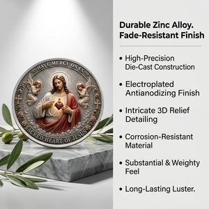 Monedas Conmemorativas Religiosas Personalizadas con Diseño <span class=keywords><strong>del</strong></span> <span class=keywords><strong>Sagrado</strong></span> Corazón <span class=keywords><strong>de</strong></span> Jesús y la Virgen María, para Recuerdo Espiritual y Regalo <span class=keywords><strong>de</strong></span> Fe - Product Image 6