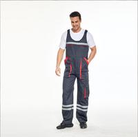 Pantalon de travail mécanique pour homme OEM, deux tons, multi-poches, salopette avec bande réfléchissante