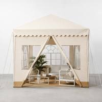 Pavillon bioclimatique manuel en aluminium thermolaqué, écologique, imperméable 3000 mm, avec moustiquaire intégrée pour l'extérieur
