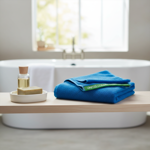 Asciugamano Benetton 90x160cm in cotone biologico 450gsm blu - Product Image 3