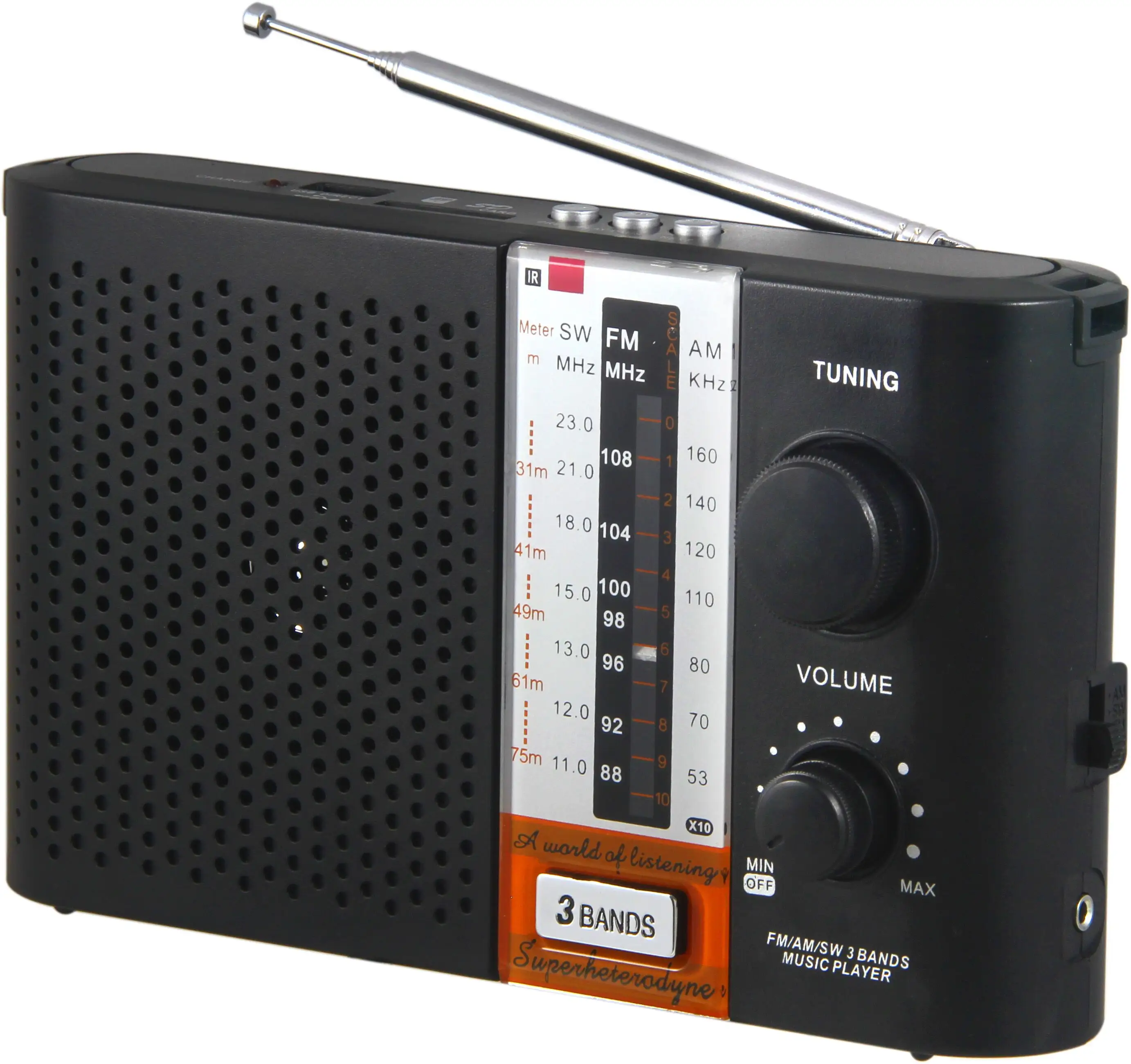 Umwelt freundliches Am FM 4-Band-Radio Tragbares Radio mit USB-SD-Steckplatz für Internet radio