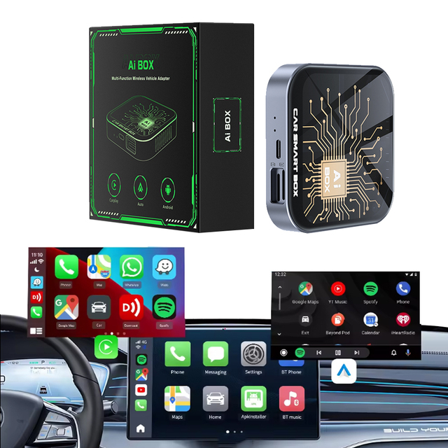 Boyi AI Box TV Box Snapdragon 6115 Metal Border Android 13 CarPlay 3-in-1 Adapter 8+128G RAM/ROM 1 Year Warranty YouTube Netflix