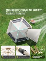 Tente de camping pliable portable, tente automatique 2-en-1 imperméable et épaissie pour le camping en plein air