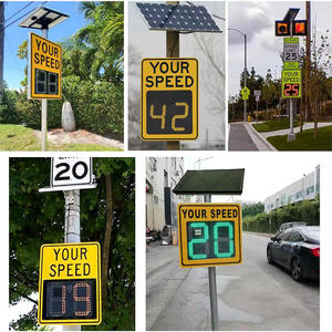 شاشة عرض مخصصة محمولة 12 فولت <span class=keywords><strong>60</strong></span> واط من الألومنيوم تعمل بالطاقة الشمسية شاشة عرض الحد الأقصى للسرعة وتحذير رادار السلامة - Product Image 6