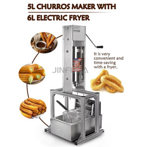 Snack Equipment Churro Filler Maker Fabricante Venta al por mayor 5L Manual Español Churros que hace la máquina Precio - Product Image 3