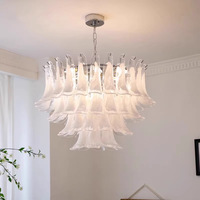 Lustre LED en verre nuage de style Murano, taille moyenne, pour villa, salon, chambre à coucher