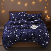 Set Sprei Mikrofiber Polyester Desain Baru, Lembut dan Hangat, Set 3-Piece Sarung Selimut dan Sarung Bantal untuk Tempat Tidur