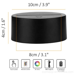 Đèn LED 7 16 Màu Đế Đèn 3D Ảo Ảnh Anime Đèn LED Acrylic Đế Đèn Ngủ Với Cáp USB Và Điều Khiển Từ Xa - Product Image 2