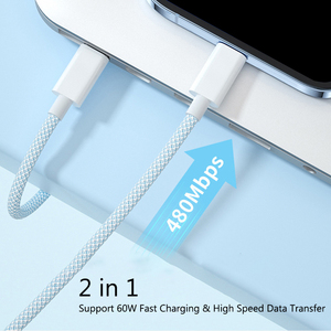 Nhà máy điện thoại trực tiếp sạc CC 60W PD20 W cáp cho ứng dụng sạc nhanh cáp 3ft Loại C để PD 8Pin Cáp USB cho điện thoại 11-15 - Product Image 3
