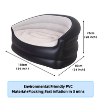Canapé transat gonflable de haute qualité Portable 2 personnes Air canapé-lit pliant floqué fauteuil pour une utilisation intérieure et extérieure