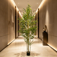 Dekorative Blumen, Kränze und Pflanzen Künstlicher Glücksbambus Plastik-Kunstbäume für Innenräume Zuhause Hotel Bar Blumenarrangements