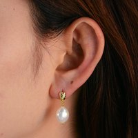 Boucles d'oreilles clous Mlluki en argent sterling 925 plaqué or 14 carats avec perles géométriques en forme de fraise pour femmes