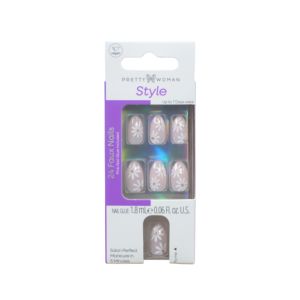 Uñas Postizas de Gel con Diseño Floral de Primavera, Forma de Almendra, Longitud Media, Estampado Dorado, para Mujer, OEM ODM - Product Image 5