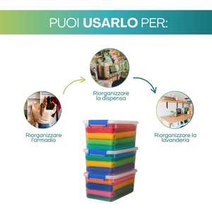 Contenitore Multiuso 56x38.5x29 Cm 43 Litri Trasparente Con Chiusura A Scatto Per Lavanderia E Organizzazione - Product Image 4