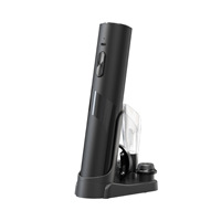 Ouvre-bouteille électrique rechargeable + pompe à vin sous vide 2 en 1, design le plus récent, kit cadeau de luxe pour le vin avec base de rangement