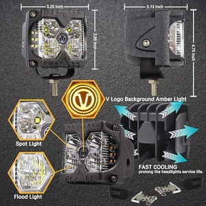 Lampe de travail LED bicolore OVOVS 3 pouces 40W, phare LED tout-terrain pour <span class=keywords><strong>camion</strong></span>, <span class=keywords><strong>4x4</strong></span>, VTT, moto - Product Image 6