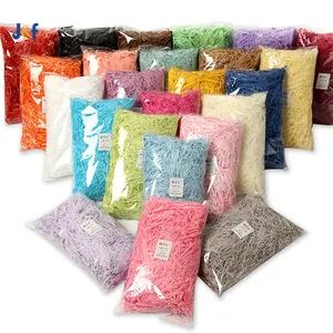 100G dolgu Shred hediye kutusu ambalaj Lafite çim parçalayıcı dolum paketleme Kraft kırışık Diy siyah rendelenmiş kağıt