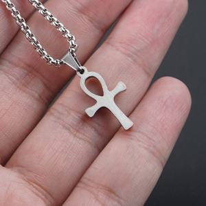 Colliers à motif croix pour femmes et filles, mini pendentifs Ankh égyptiens en acier inoxydable, accessoires pour hommes - Product Image 5