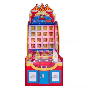 Mesin Permainan Bola Lempar Dioperasikan Koin Dalam Ruangan Anak-anak Mesin Penebusan Tiket Mesin Arcade Bola Tembak Kubus Ajaib untuk Anak-anak