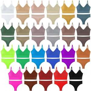 Ensemble de soutien-gorge et culotte pour femme I-0136, petite poitrine, bretelles fines, sans armatures, grande taille, bonnet triangle français - Product Image 5