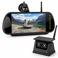 Sistema de Cámara de Reversa Inalámbrica de 7 Pulgadas con Carga Solar, Cámara Magnética 1080P con Visión Nocturna, Monitor de Visión Trasera para Camiones y Autocaravanas