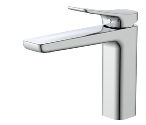 Chrome-Plated Single-Handle Basin Faucet - Modern Sleek Design <b>for</b> Bathroom Vanity - Product Image 1