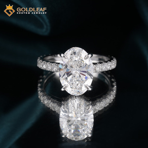 Goldleaf Jewelry Fine 1CT 2CT 3CT Oval Cut Lab Grown Diamond <b>Ring</b> 925 Sterling <b>Silver</b> Wedding <b>Ring</b> IGI Report - Product Image 5