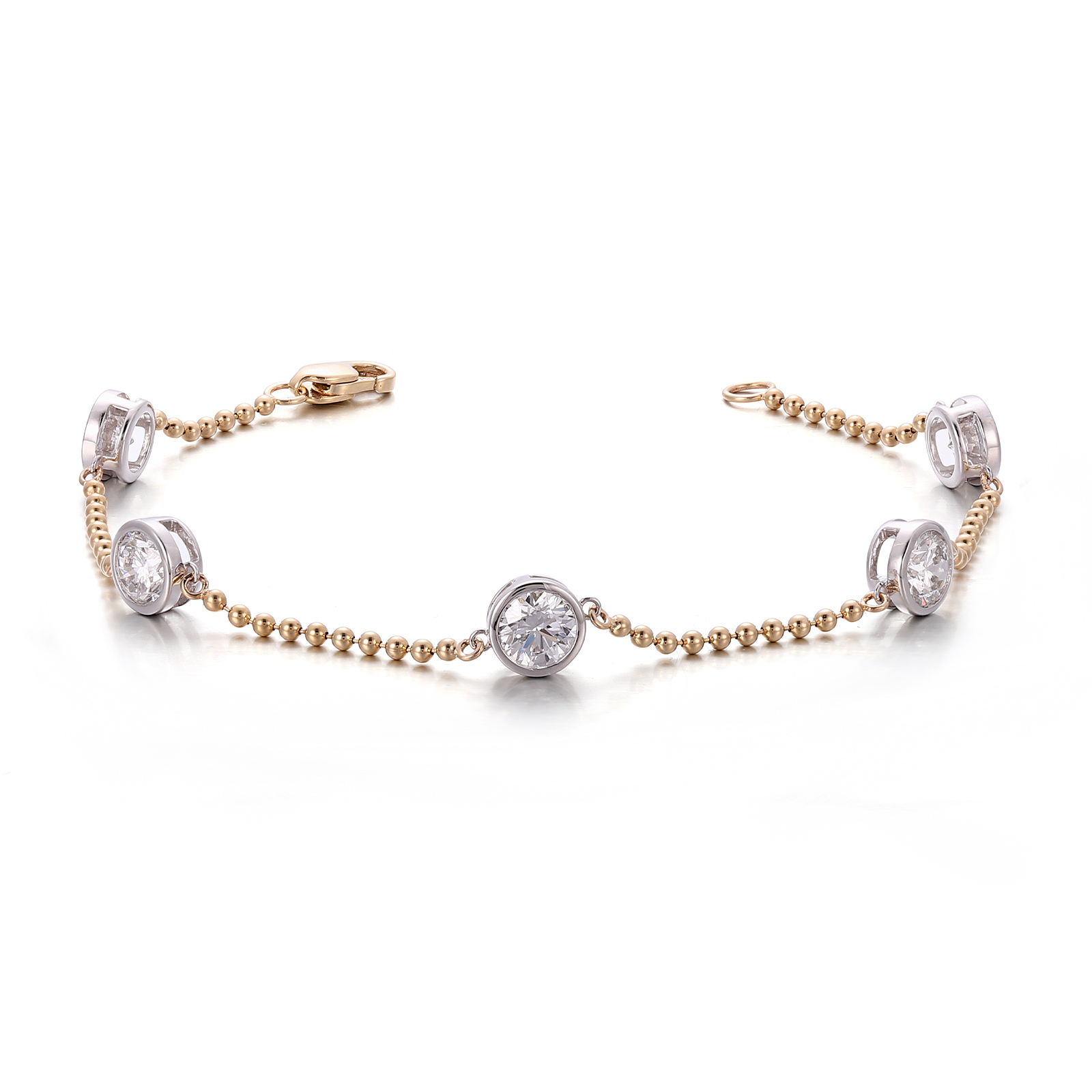 Real 18 gold DEF lab diamond bracelet