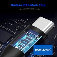 Kabel Daya Mini 5A USB-C PD100W Pengisian Cepat Starlink dengan Pelindung Anyaman, Jaket PVC, Konektor Berlapis Nikel, Panjang 5M