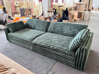 Luxuriöses Dreisitzer Modernes Stoff-Modulsofa mit Schwammfüllung Vakuumkomprimierte Verpackung Wohnzimmer-Möbelset