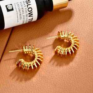 Geometric Alloy Stud <b>Earrings</b> Gold Plated Fashion Party Jewelry Unisex - Product Image 4