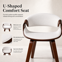 Chaise de salle à manger en bois avec accoudoirs en arc et assise en U, confortable et durable, pour hôtel, en bois courbé