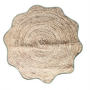 Modern Style <b>Jute</b> Braided <b>Rugs</b> Carpets Outer Wave Cutting Design Pet-Friendly Stain-Resistant Eco-Friendly Non-Slip - Product Image 1