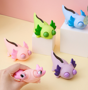 2025 Novelty TPR Fidget Squishy Animal Eye Popping Out Axolotl <b>Squeeze</b> Spit Eyes Winkle Stress Relief Toys - Product Image 1