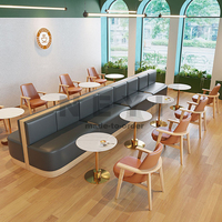 Banquette moderne bon marché personnalisée Canapé en cuir noir pour café Banquette pour restaurant Mobilier pour café bar