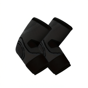 Almohadillas transpirables para los codos con correas de compresión antideslizantes, protección antiesguinces para deportes de interior y exterior, paquete de 2 - Product Image 1