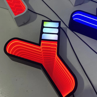 Multicolore mille couches 3D lettres lumineuses modernes infini Miroir néon Bar Sign décor