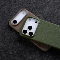 Housse de téléphone en cuir véritable Melkco pour iPhone 16/17/18 Pro Max, faite à la main, magnétique, anti-chute, anti-traces de doigts, coque de protection