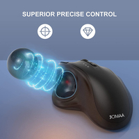 Mouse Trackball Nirkabel USB Isi Ulang Bt 5.0 2.4G Model Ganda Ergonomis untuk Laptop Tablet PC Penyesuaian 2400DPI