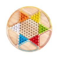 Enfants éducatifs en bois hexagonal classique jouets dames jeu de société personnalisé dames chinois jeu d'échecs en bois