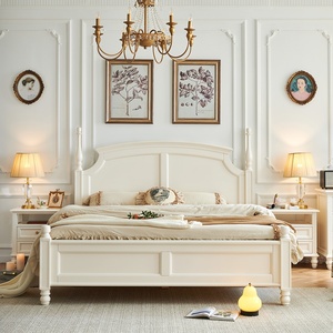 Cama de Madera Maciza de Cerezo de 1.8m, Color Blanco, Muebles Diorbao para Dormitorio - Product Image 3