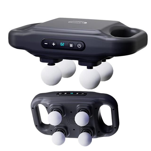 2025 High Quality Cordless 4 Heads Deep Tissue Massage Gun with 20 Speed Settings for Shoulder Neck Back Pain Relief Athletes