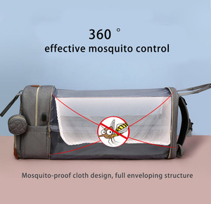 Sac à Dos Multifonction Bateli USB, Sac à Langer en Tissu Oxford Imperméable pour Maman Bébé, Lit de Voyage Portable et Sac de <span class=keywords><strong>Maternité</strong></span> - Product Image 6