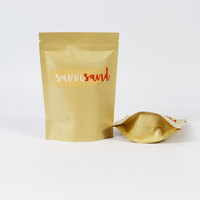 Sachet Doypack en papier kraft imprimé personnalisé avec fenêtre transparente et fermeture zip pour emballage alimentaire, avec fenêtre pour les épices